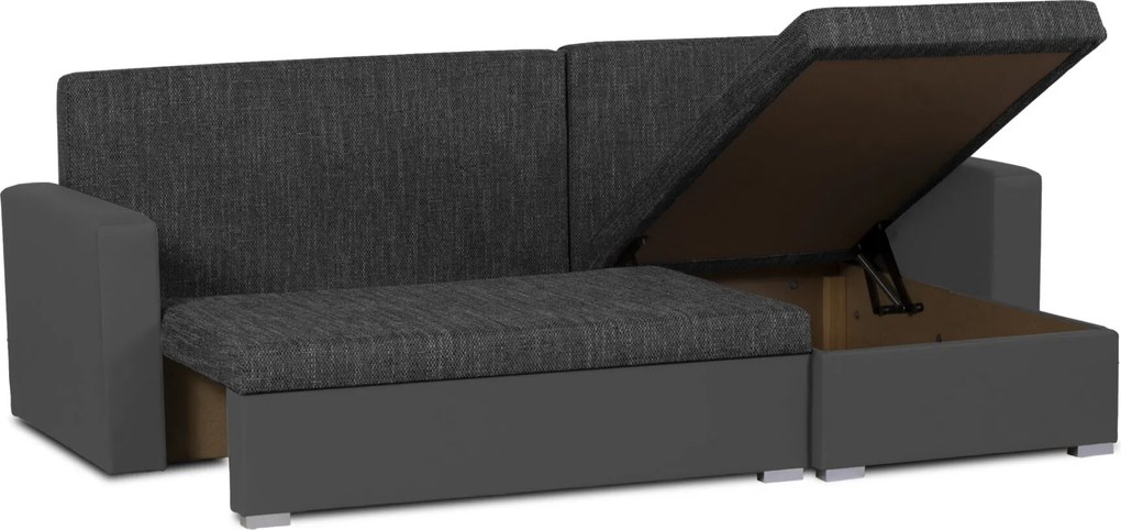 Narożnik z funkcją spania MADRIT Szary/Czarny