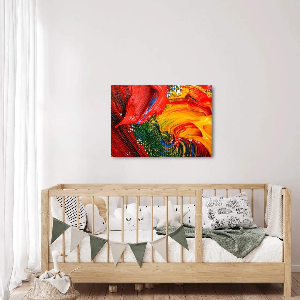 Obraz - Niebieska abstrakcja za pomocą pędzla (70x50 cm)