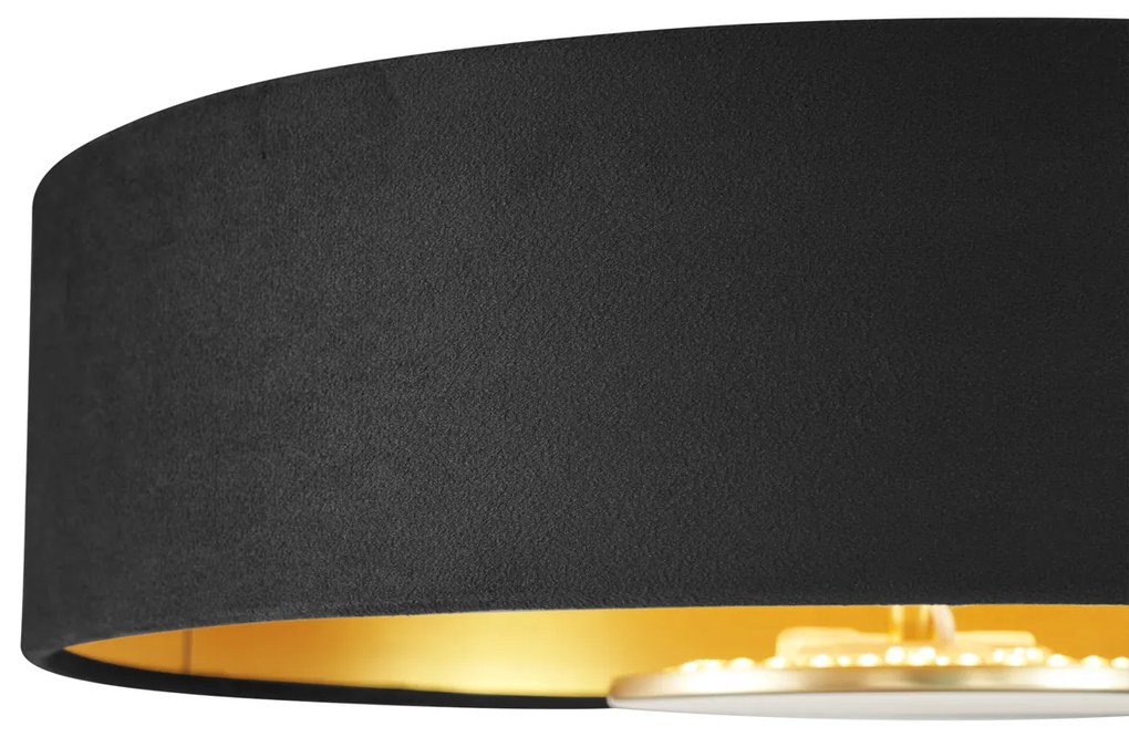 Nowoczesna lampa sufitowa czarny aksamit z LED z 3-stopniowym ściemnianiem - Bredow Nowoczesny Oswietlenie wewnetrzne