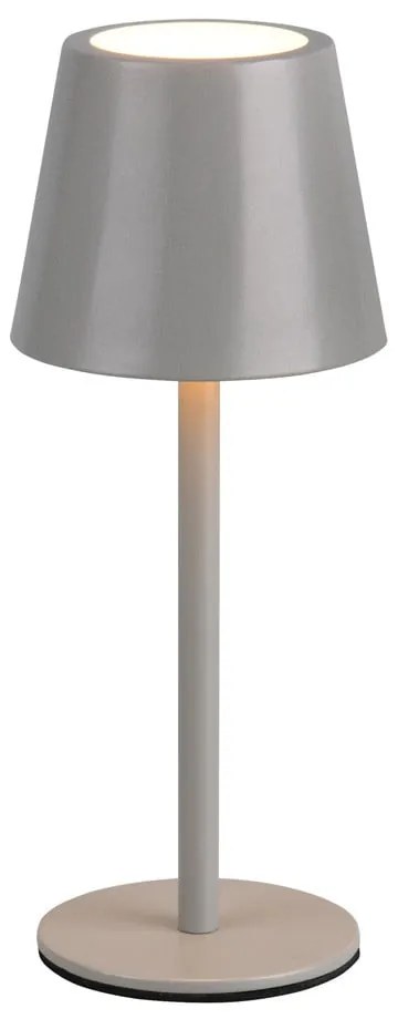 Szara lampa stołowa LED z metalowym kloszem (wysokość 21 cm) Diaz – Trio