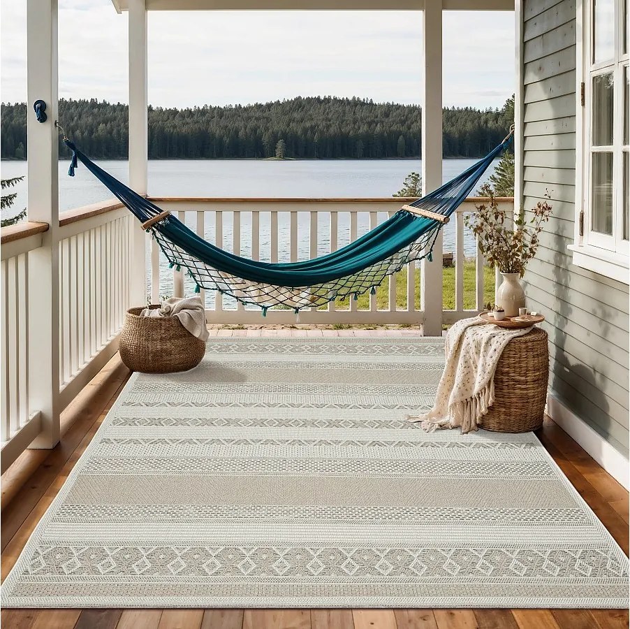 Dywan Wewnątrz Zewnątrz Nowoczesny - Beige - 120 x 160 cm - CALGARY