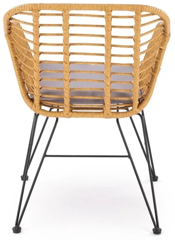 Krzesło rattanowe K541 naturalne/szare HALMAR