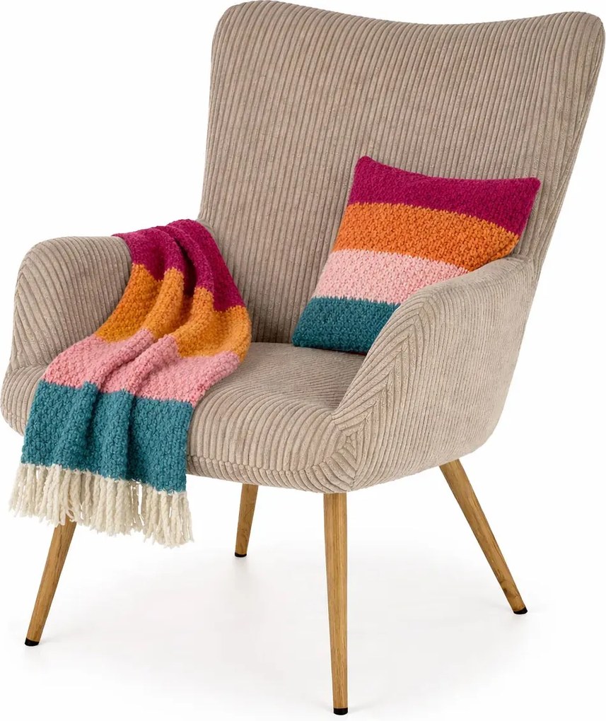 Popielaty tapicerowany fotel uszak K2-S08