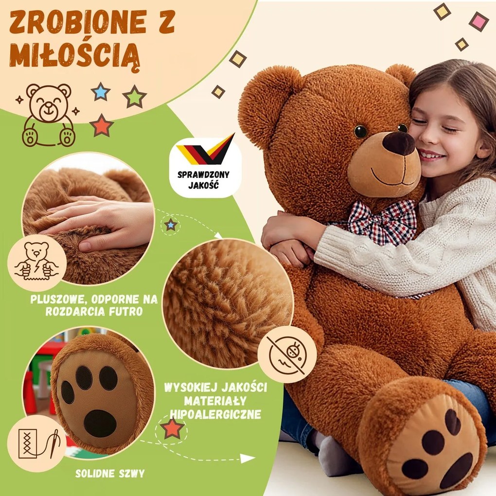 Duży pluszowy miś BENY, 100cm, brązowa Monzana