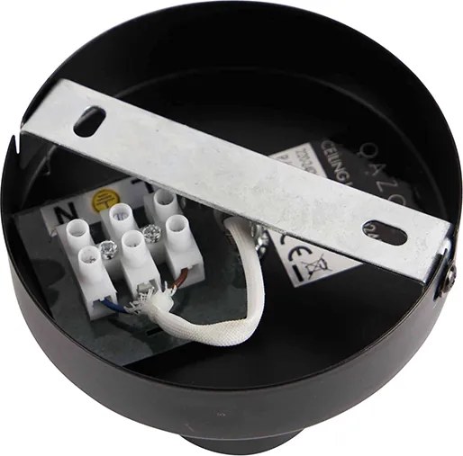 Designerska lampa sufitowa czarna z reflektorem G95 czarnym - Facile