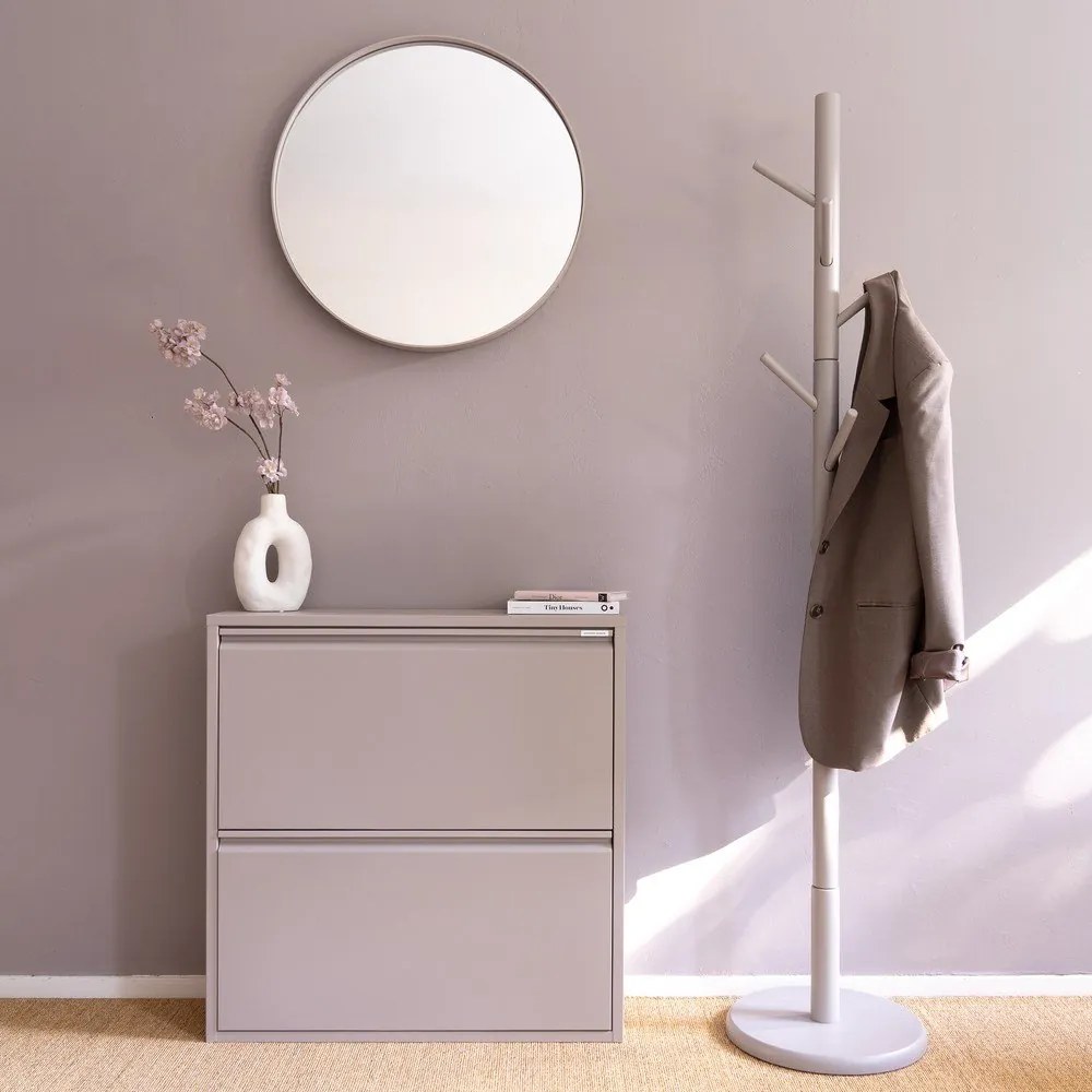 Szarobrązowa metalowa uchylna szafka na buty 75x77,5x22,5 cm Billy – Spinder Design