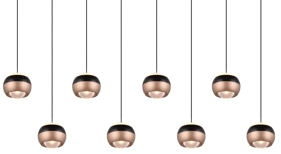 Lampa wisząca LED w czarno-miedzianym kolorze z metalowym kloszem Orbit – Trio Select