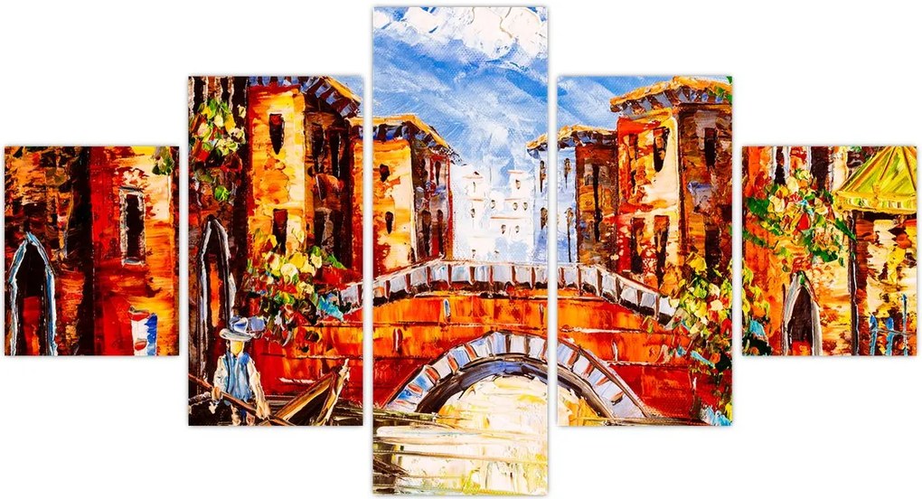 Obraz - Obraz olejny przedstawiający miasto III. (125x70 cm)