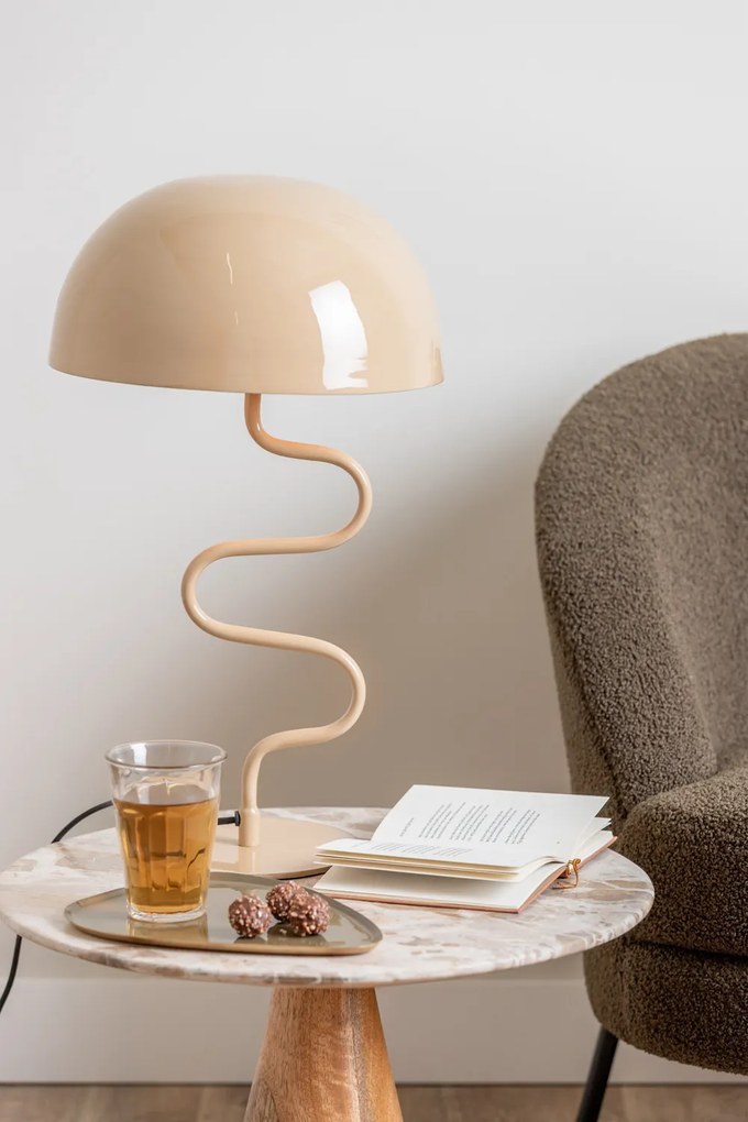 Lampa stołowa grzybek TWIST, metalowa, wys. 54 cm