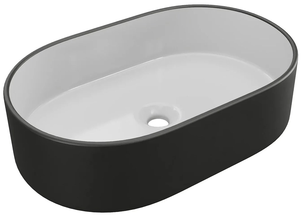 Umywalka łazienkowa IWA - dwukolorowa czarna, wewnątrz biała