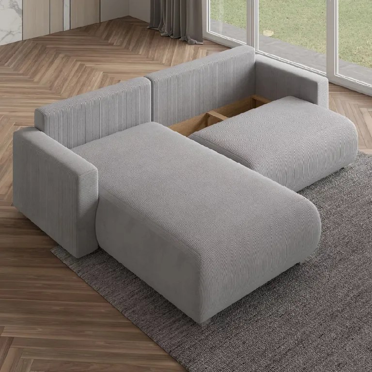 Ciemnozielona rozkładana narożna sofa TAFIRA, dwustronna