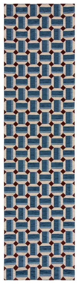 Niebieski chodnik 60x230 cm Lennox Geometric – Flair Rugs