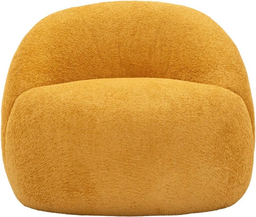 Musztardowy fotel z materiału bouclé Ginerva – Mauro Ferretti