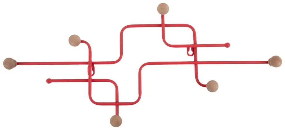 Czerwony metalowy wieszak ścienny 60,5 cm Metro – PT LIVING