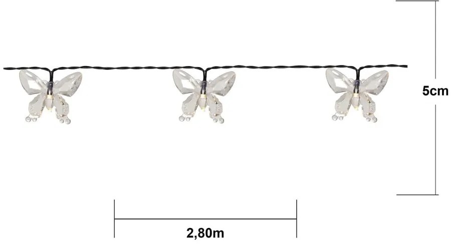 Solarna girlanda świetlna liczba żarówek 15 szt. długość 280 cm Papillon – Star Trading