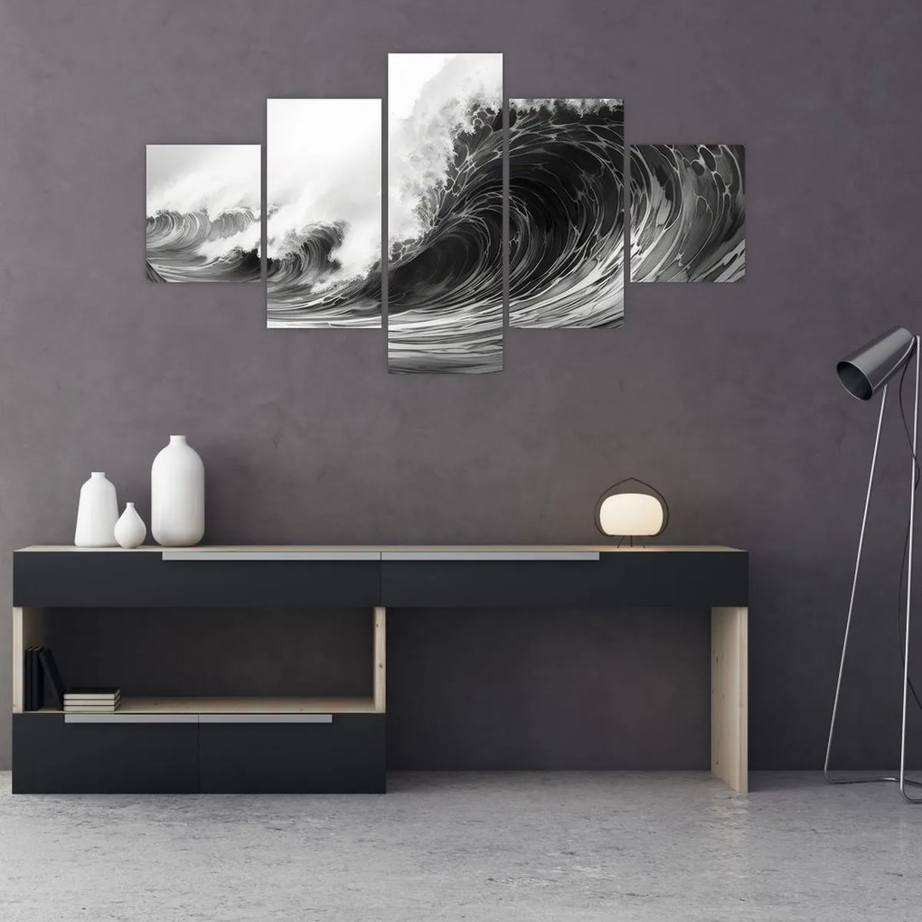 Obraz - Malowanie fal (125x70 cm)