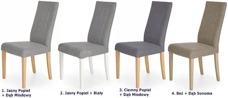 Tapicerowane krzesło drewniane popiel + dąb miodowy P6-B03