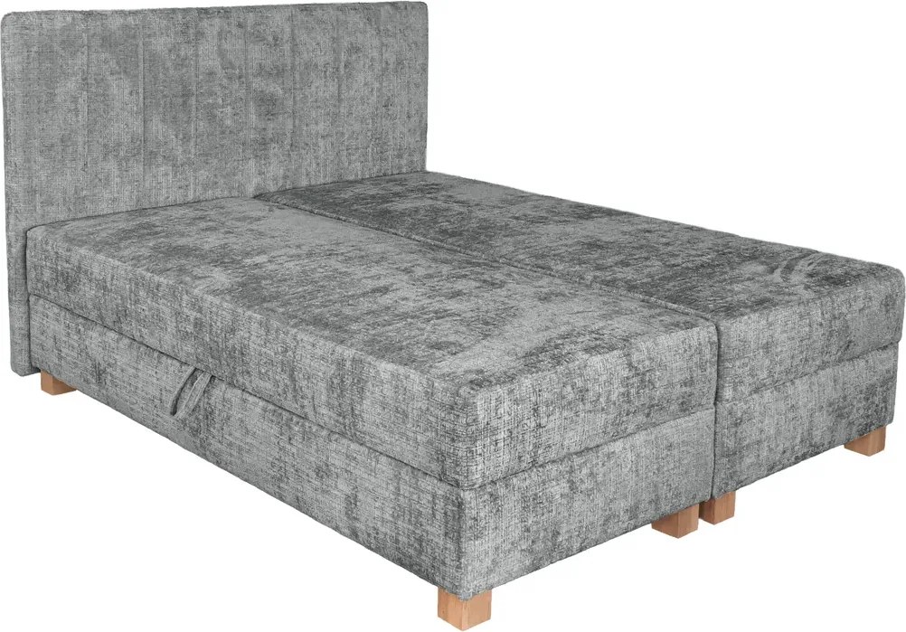 Popielate łóżko dwuosobowe z zagłówkiem 160x200 S1-F77