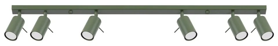 Zielona lampa punktowa 6x117 cm Etna – Sollux