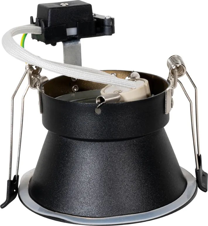 Set van 6 moderne inbouwspots zwart met goud GU10 70mm IP44 - Dept