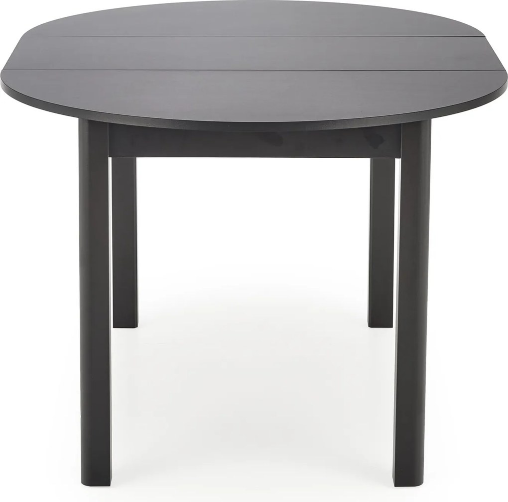 Czarny rozkładany stół z okrągłym blatem Ringo