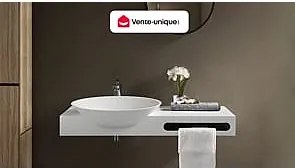 Umywalka wisząca z litą powierzchnią z wieszakiem na ręczniki – Biała – Szer. 100 x Głęb. 54 x Wys. 20 cm – YUMIKO