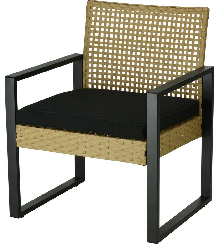 Zestaw mebli ogrodowych Gandia, 4 szt., metal,rattan PE