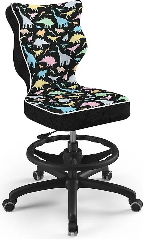 Krzesło biurkowe z podnóżkiem i wzorami Petit Black rozmiar 6 (159-188 cm)