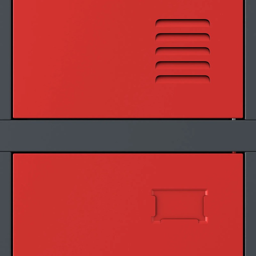 Szafa szkolna 6-skrytkowa Igor 90x45x185 cm antracyt/czerwony