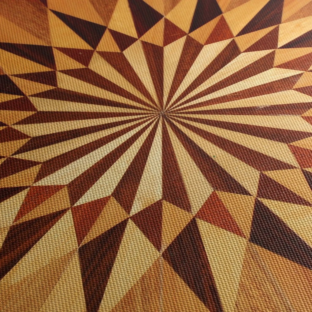 Obraz - Drewniany kolaż (z zegarem) (90x30 cm)