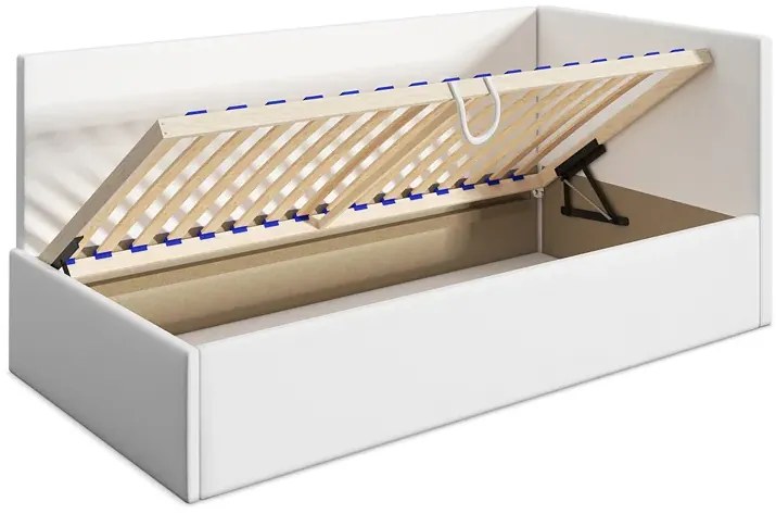 Popielate łóżko młodzieżowe ze schowkiem 100x200 - Barnet 4X