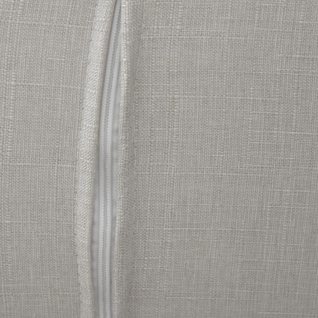 HOMCOM Fotel klubowy z podnóżkiem, pokrowiec imitujący len, drewniana rama, do 120 kg, Jasnoszary/Natura