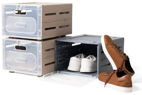 Modułowy organizer na buty Flex, brązowy, 30 x 36 x 22 cm