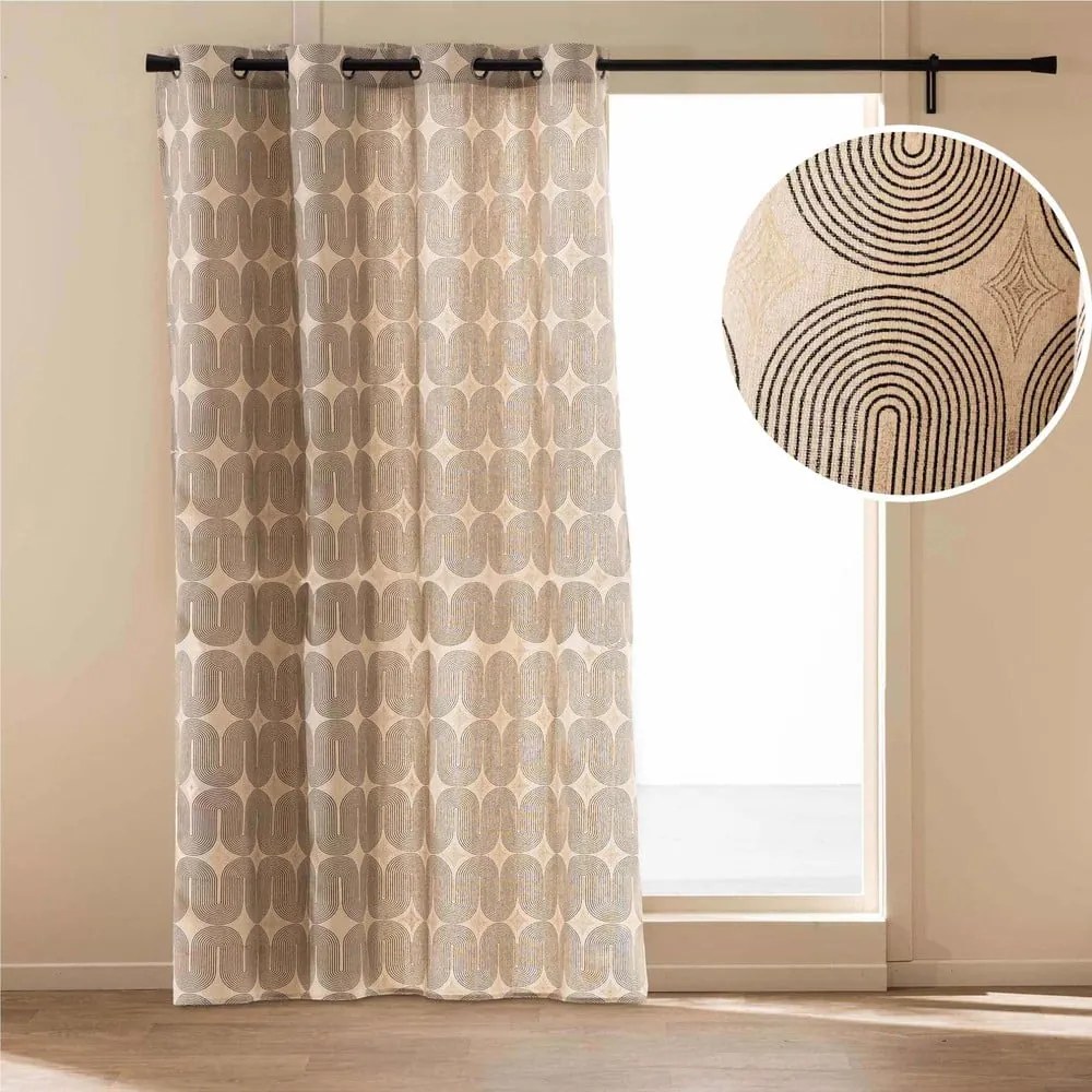 Czarno-beżowa zasłona 140x280 cm Ondine – douceur d'intérieur