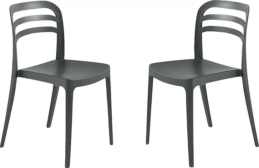 Zestaw 4 krzeseł do jadalni antracytowych „Guapa” z polipropylenu cm 50x51 82h