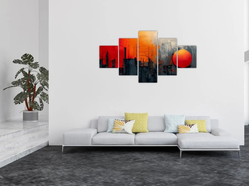 Obraz - Abstrakcyjny obraz miasta (125x70 cm)