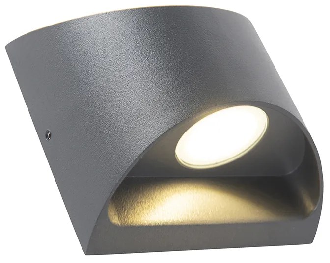 Zewnetrzna Nowoczesna lampa ścienna zewnętrzna ciemnoszara z LED 2-światłowa IP54 - Mal Nowoczesny Oswietlenie zewnetrzne