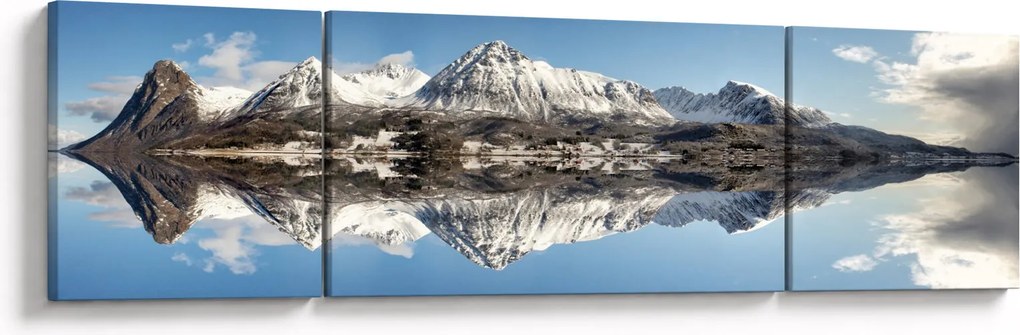 Obraz gór i ich odbicie (170x50 cm)