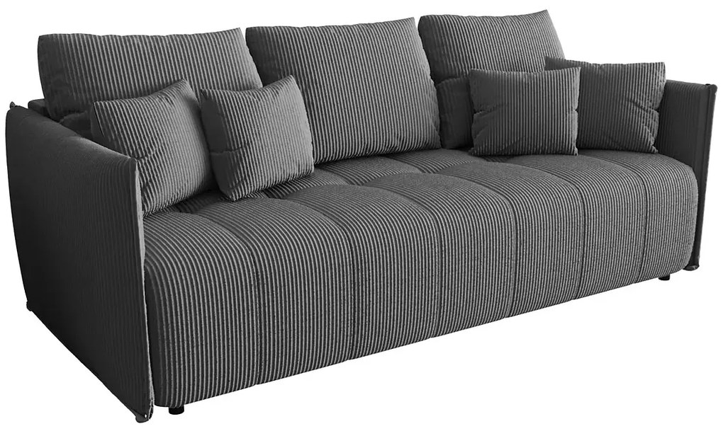 Szara rozkładana sztruksowa sofa tapicerowana S8-F56