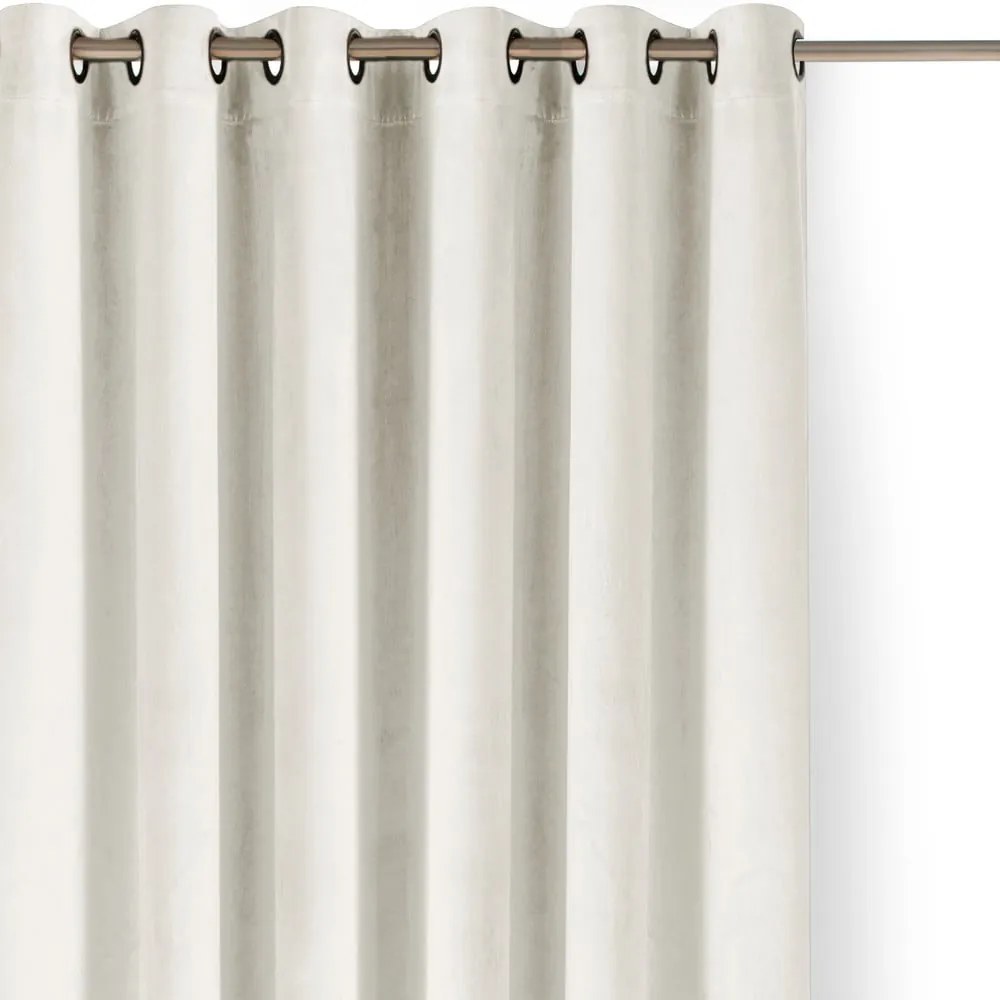Kremowa aksamitna zasłona częściowo zaciemniająca (dimout) 400x270 cm Velto – Filumi