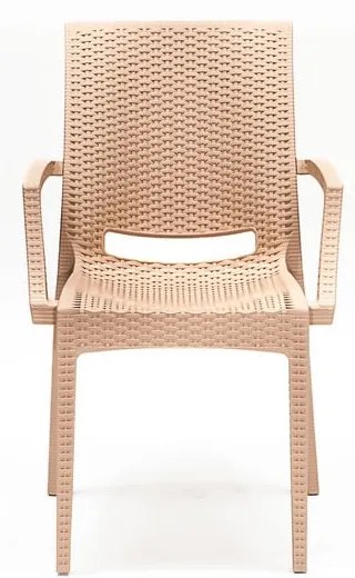 Beżowy zestaw mebli ogrodowych z imitacji rattanu dla 4 osób Rattan – Floriane Garden