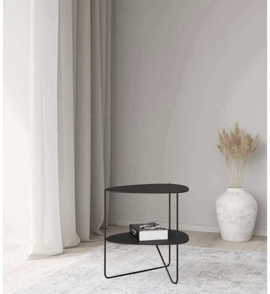 Czarny metalowy stolik 37x44 cm Curve Double Bull – LIND DNA