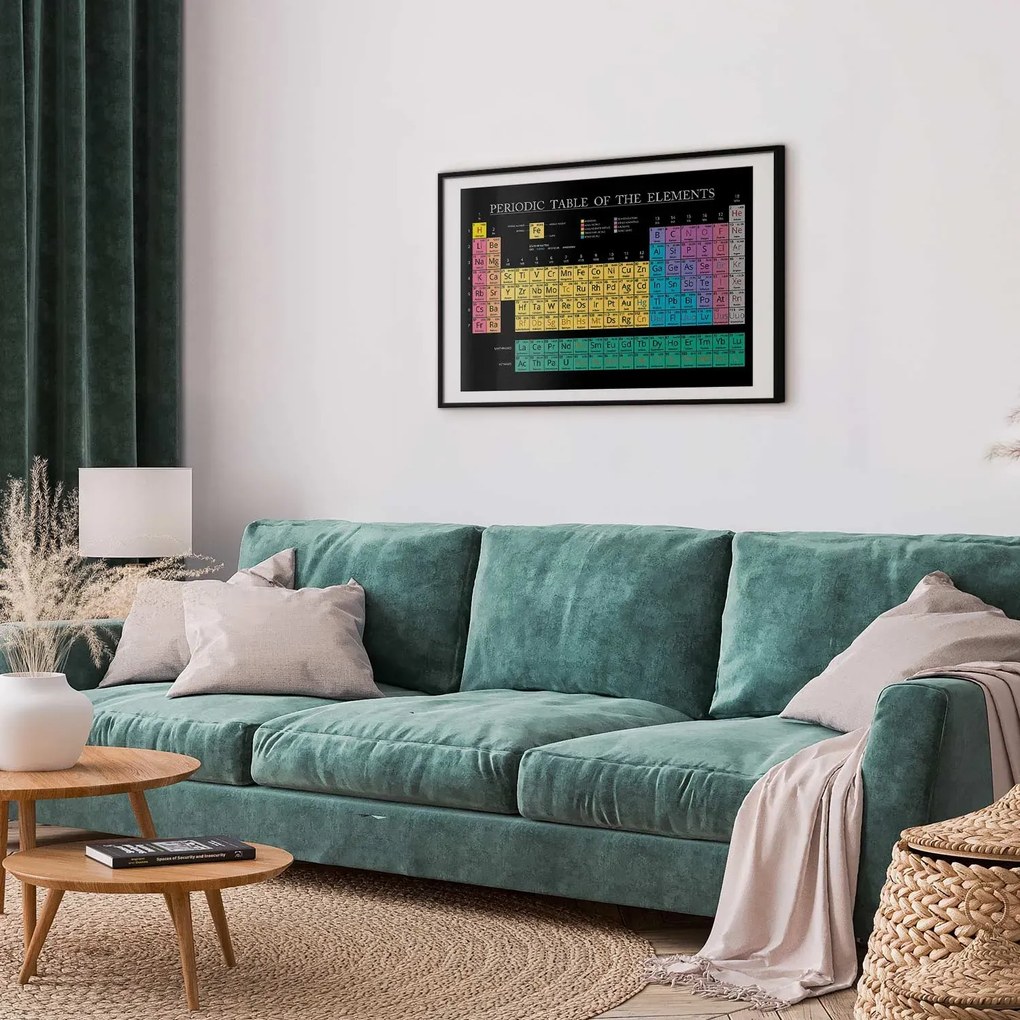 Plakat Tablica Mendelejewa 30x21 cm z ramą czarną z marginesem ARTGEIST B