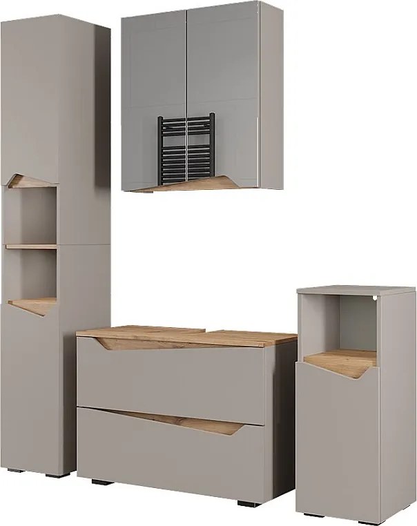 Zestaw mebli łazienkowych szary 80x35x57.5 marelle