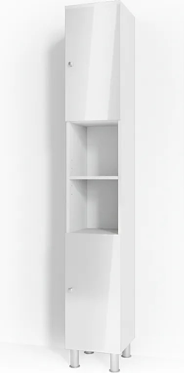 Szafka łazienkowa biały wysoki połysk 30x30x190 fynn