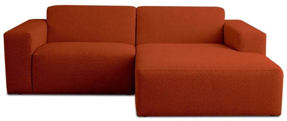 Ceglasty narożnik z materiału bouclé (prawostronny) Roxy – Scandic