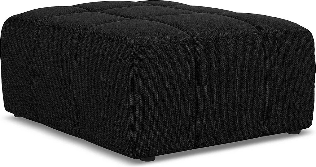 Pufa - z tkaniny bouclé - czarny - ALOHA