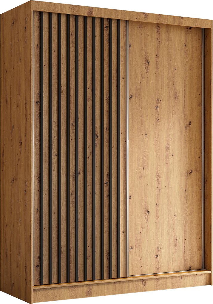 Szafa Przesuwna LAMELLO 160 cm Szafa Dwudrzwiowa Dąb artisan