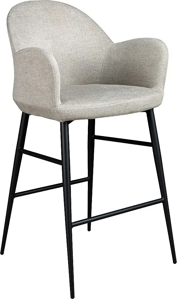 Jasnoszary stołek z tkaniny