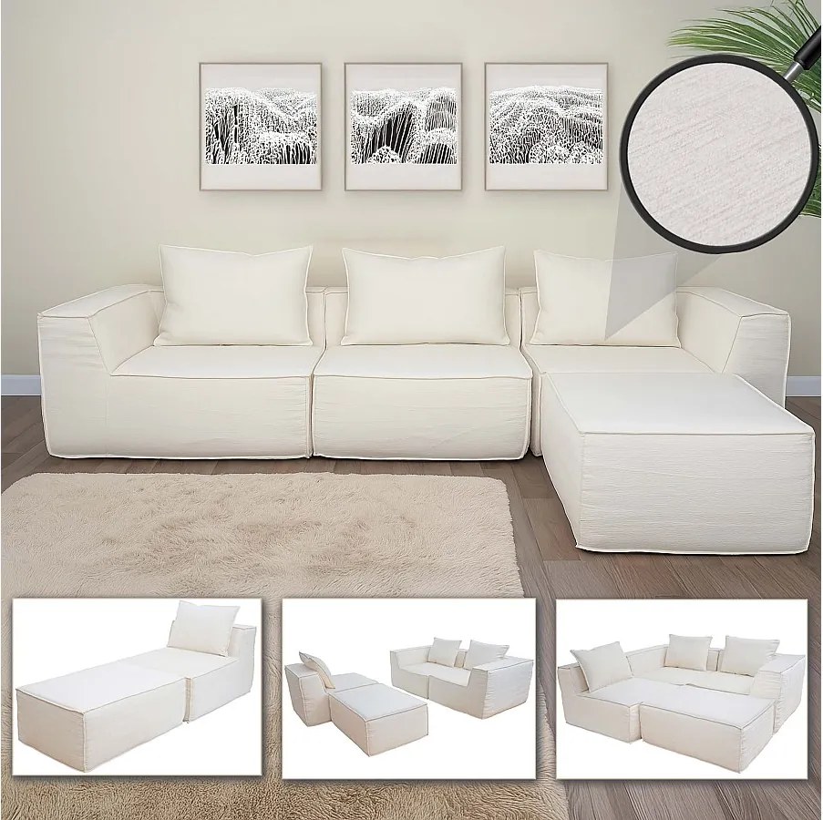 Zestaw sof MCW-O54 (4-częściowy),  kremowa